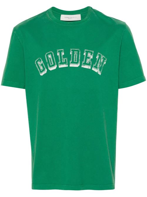 Green cotton soft jersey logo print t-shirt Golden Goose | GMP01220P00135135882